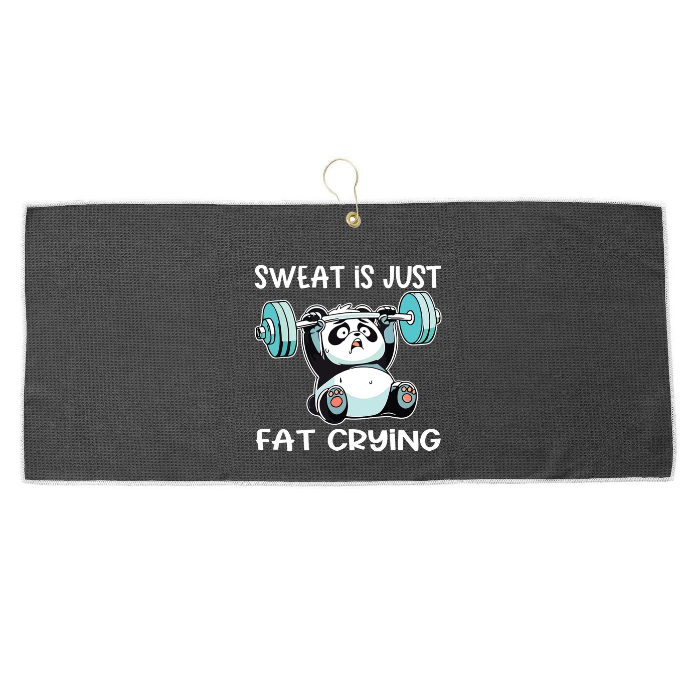 Panda Sweat Is Just Fat Crying Gym Large Microfiber Waffle Golf Towel