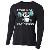 Panda Sweat Is Just Fat Crying Gym Cooling Performance Long Sleeve Crew