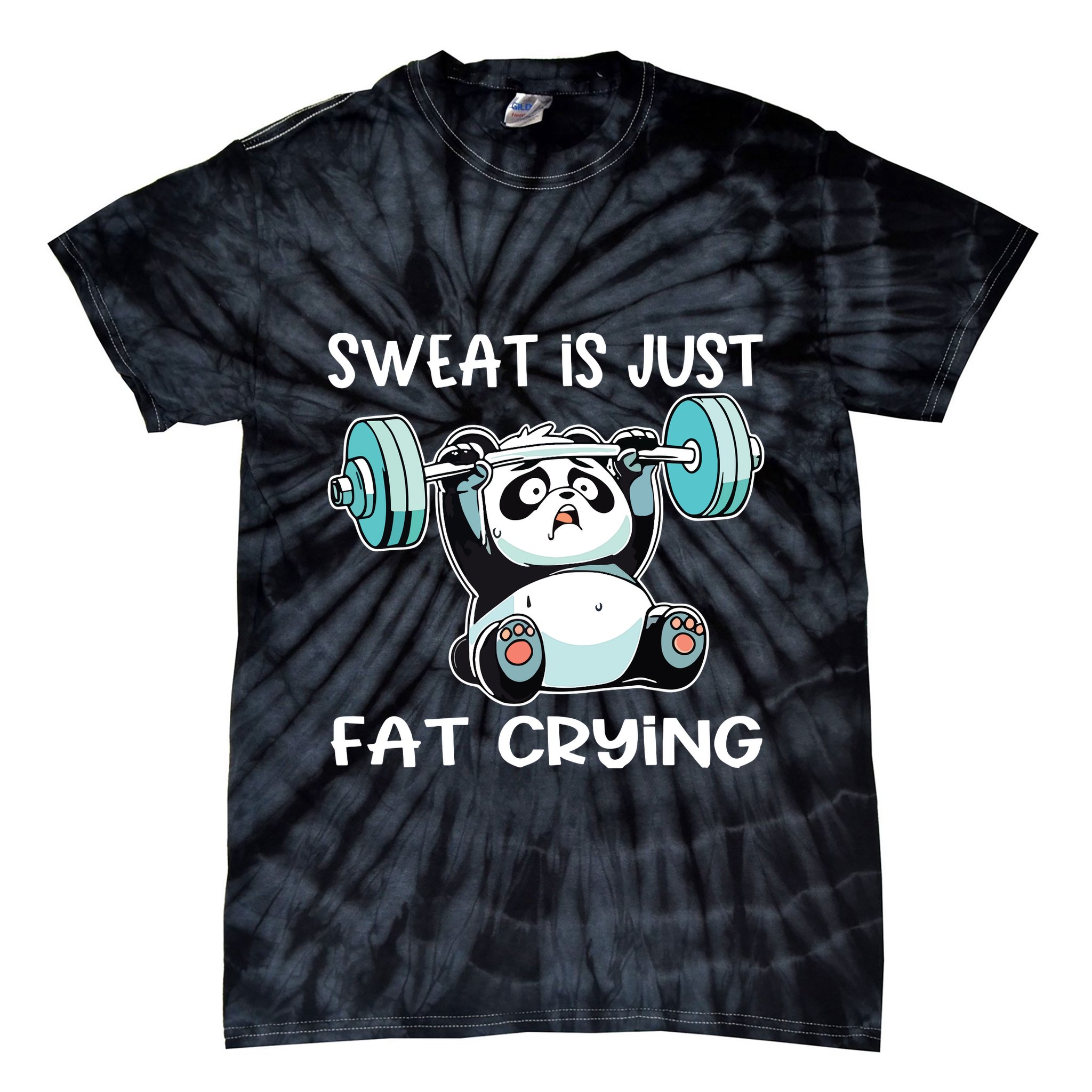 Panda Sweat Is Just Fat Crying Gym Tie-Dye T-Shirt