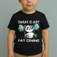 Panda Sweat Is Just Fat Crying Gym Toddler T-Shirt