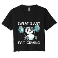 Panda Sweat Is Just Fat Crying Gym Women's Crop Top Tee