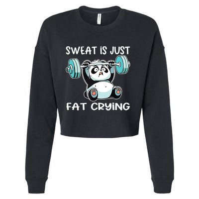 Panda Sweat Is Just Fat Crying Gym Cropped Pullover Crew
