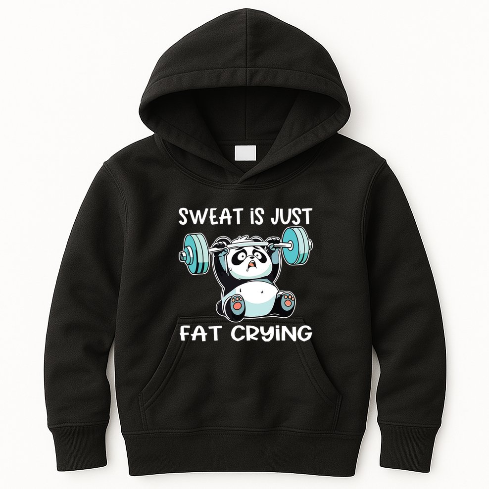 Panda Sweat Is Just Fat Crying Gym Kids Hoodie