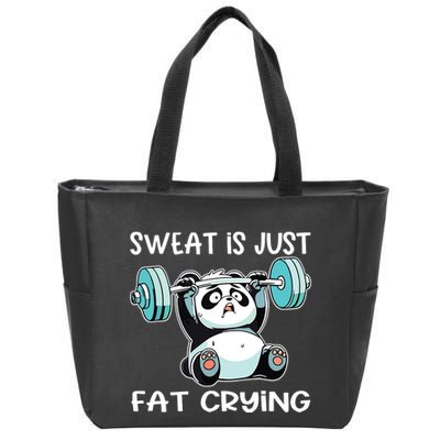 Panda Sweat Is Just Fat Crying Gym Zip Tote Bag
