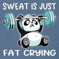 Panda Sweat Is Just Fat Crying Gym Garment-Dyed Sweatshirt