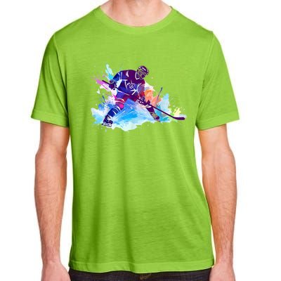 Paint Splash Ice Hockey Player Gifts Adult ChromaSoft Performance T-Shirt