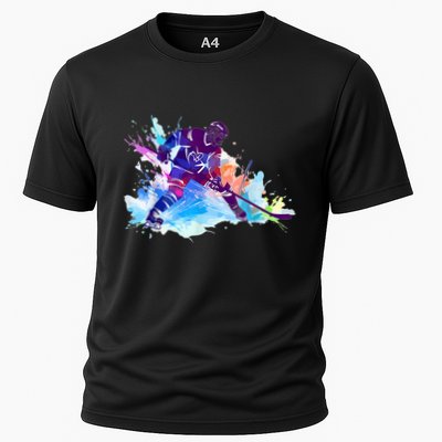 Paint Splash Ice Hockey Player Gifts Performance Shirt