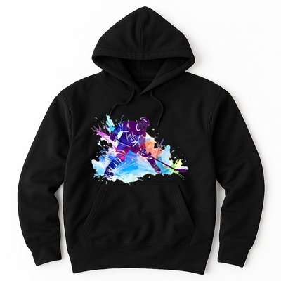 Paint Splash Ice Hockey Player Gifts Hoodie