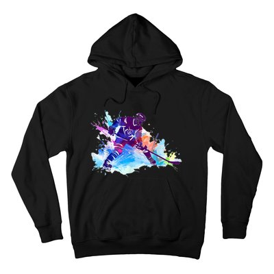 Paint Splash Ice Hockey Player Gifts Hoodie