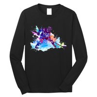 Paint Splash Ice Hockey Player Gifts Long Sleeve Shirt