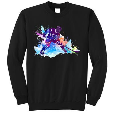 Paint Splash Ice Hockey Player Gifts Sweatshirt