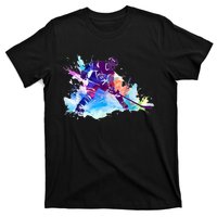 Paint Splash Ice Hockey Player Gifts T-Shirt