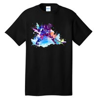 Paint Splash Ice Hockey Player Gifts Tall T-Shirt