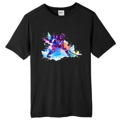 Paint Splash Ice Hockey Player Gifts Tall Fusion ChromaSoft Performance T-Shirt