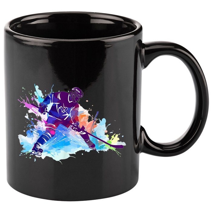 Paint Splash Ice Hockey Player Gifts 11oz C Handle Ceramic Mug