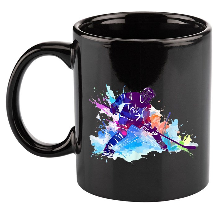 Paint Splash Ice Hockey Player Gifts 11oz C Handle Ceramic Mug