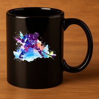 Paint Splash Ice Hockey Player Gifts 11oz C Handle Ceramic Mug