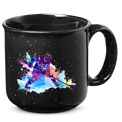 Paint Splash Ice Hockey Player Gifts 15oz Campfire Ceramic Mug