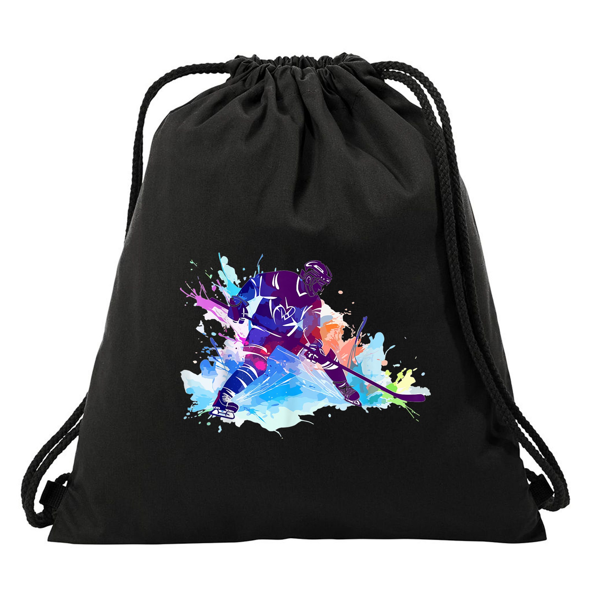 Paint Splash Ice Hockey Player Gifts Drawstring Bag
