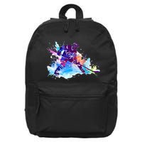 Paint Splash Ice Hockey Player Gifts 16 in Basic Backpack