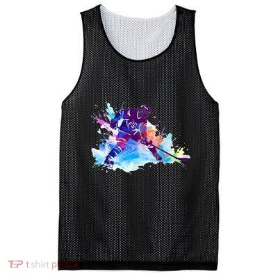 Paint Splash Ice Hockey Player Gifts Mesh Reversible Basketball Jersey Tank