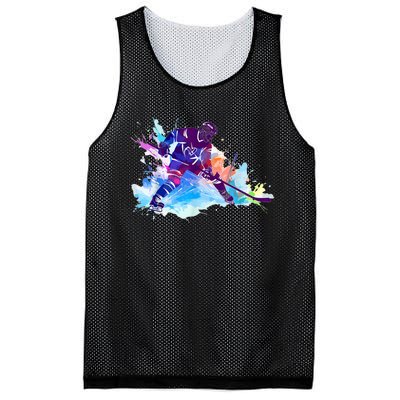 Paint Splash Ice Hockey Player Gifts Mesh Reversible Basketball Jersey Tank