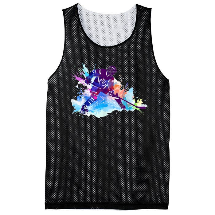 Paint Splash Ice Hockey Player Gifts Mesh Reversible Basketball Jersey Tank