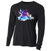 Paint Splash Ice Hockey Player Gifts Cooling Performance Long Sleeve Crew