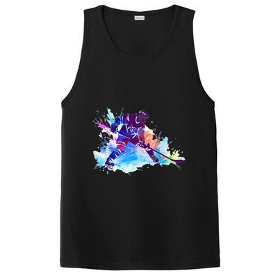 Paint Splash Ice Hockey Player Gifts PosiCharge Competitor Tank