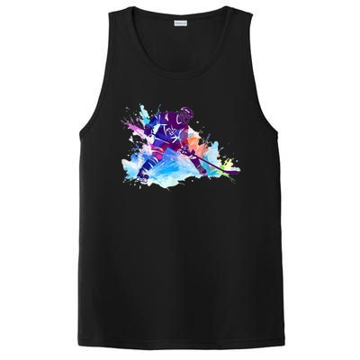 Paint Splash Ice Hockey Player Gifts PosiCharge Competitor Tank