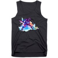 Paint Splash Ice Hockey Player Gifts Tank Top