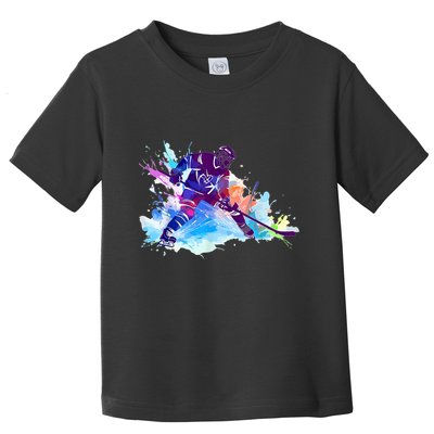 Paint Splash Ice Hockey Player Gifts Toddler T-Shirt