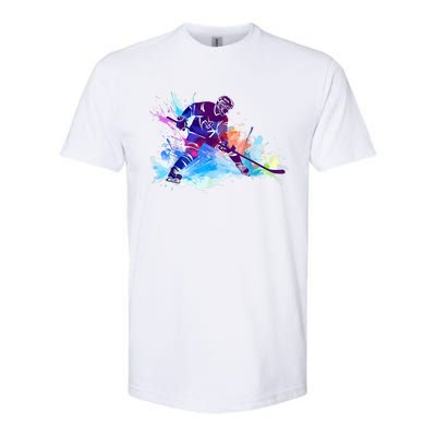 Paint Splash Ice Hockey Player Gifts Softstyle CVC T-Shirt