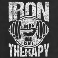 Powerlifting Strongman Iron Is My Therapy 7 Panel Mesh Trucker Snapback Hat