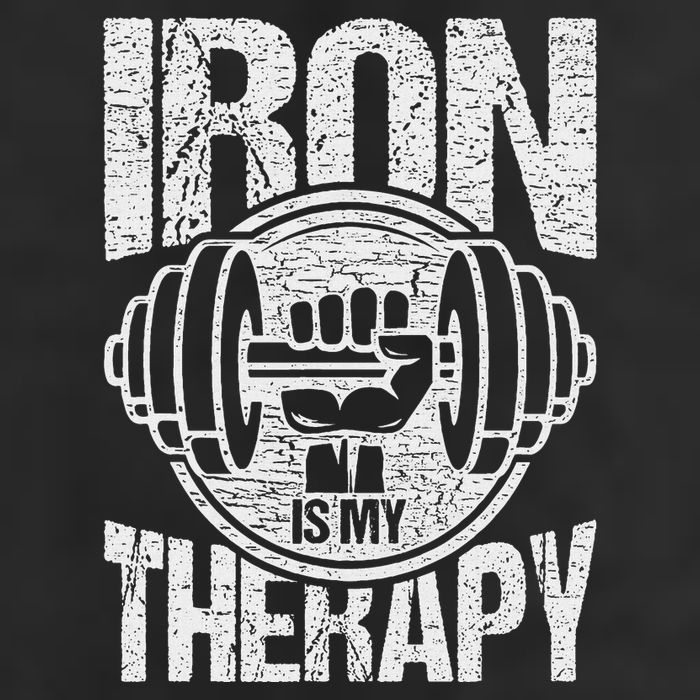 Powerlifting Strongman Iron Is My Therapy 7 Panel Mesh Trucker Snapback Hat