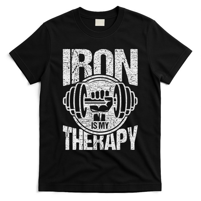 Powerlifting Strongman Iron Is My Therapy T-Shirt