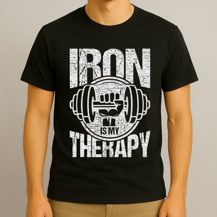 Powerlifting Strongman Iron Is My Therapy T-Shirt