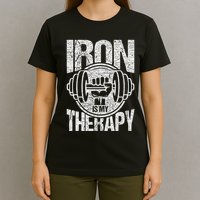 Powerlifting Strongman Iron Is My Therapy T-Shirt