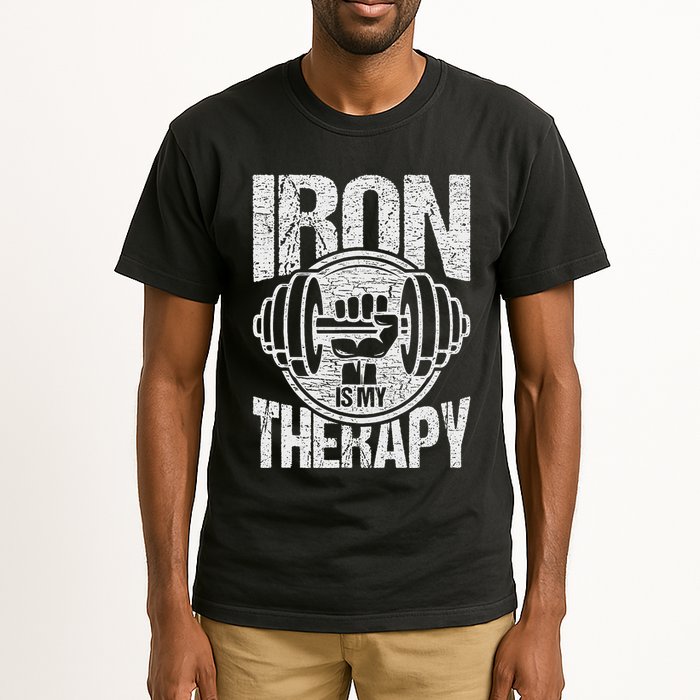 Powerlifting Strongman Iron Is My Therapy Tall T-Shirt