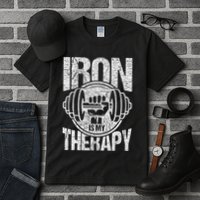 Powerlifting Strongman Iron Is My Therapy Tall T-Shirt
