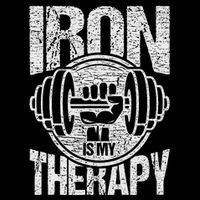 Powerlifting Strongman Iron Is My Therapy Tall T-Shirt