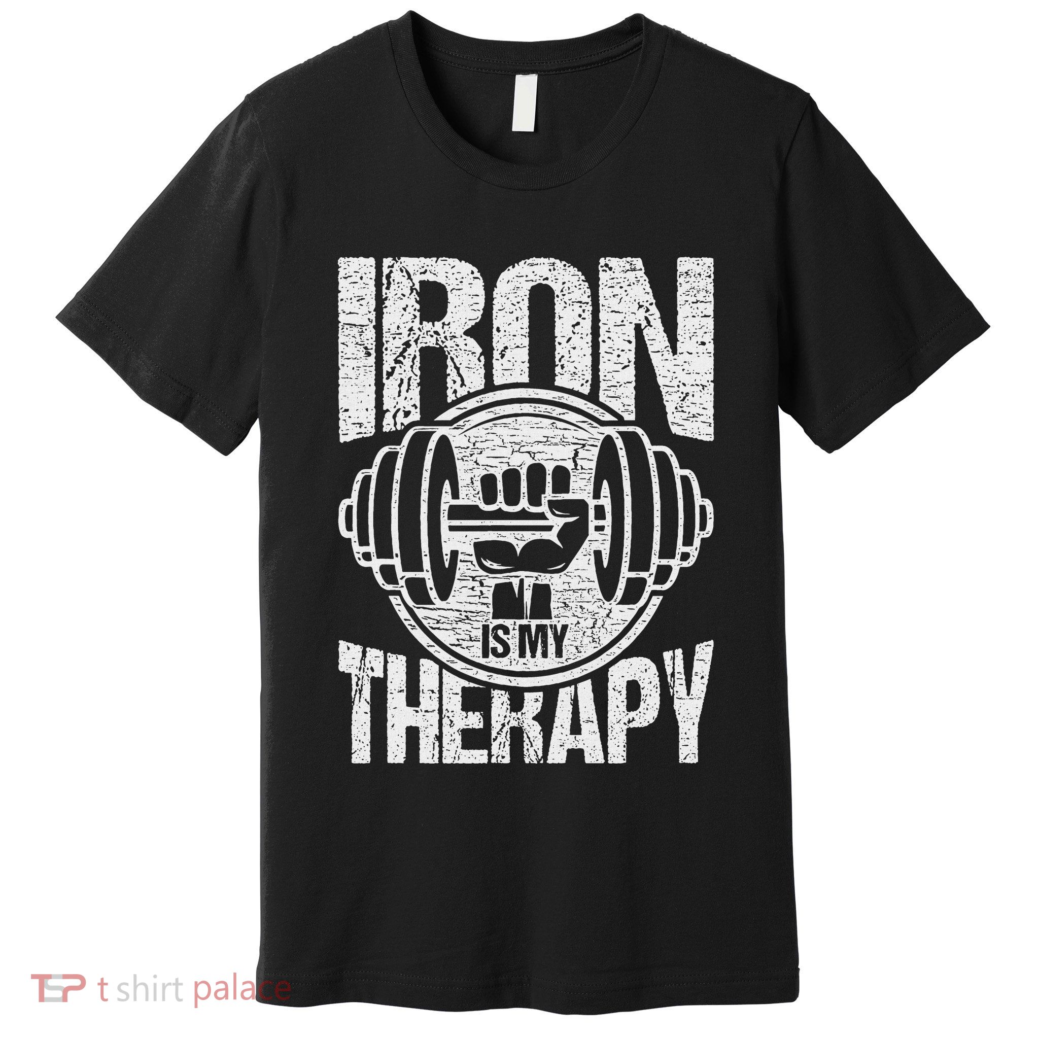 Powerlifting Strongman Iron Is My Therapy Premium T-Shirt