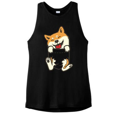 Pocket Shiba Inu Feet Cute Doge Akita Dog Lover Owner Gift Ladies PosiCharge Tri-Blend Wicking Tank