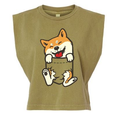 Pocket Shiba Inu Feet Cute Doge Akita Dog Lover Owner Gift Garment-Dyed Women's Muscle Tee