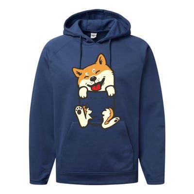 Pocket Shiba Inu Feet Cute Doge Akita Dog Lover Owner Gift Performance Fleece Hoodie