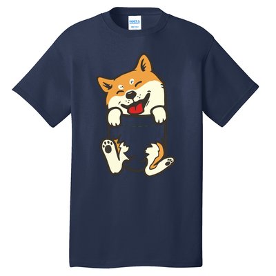 Pocket Shiba Inu Feet Cute Doge Akita Dog Lover Owner Gift Tall T-Shirt