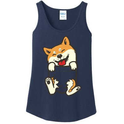 Pocket Shiba Inu Feet Cute Doge Akita Dog Lover Owner Gift Ladies Essential Tank