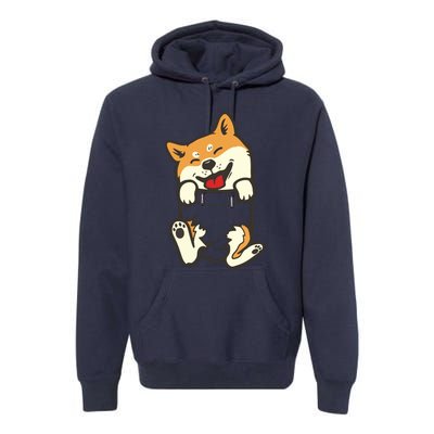 Pocket Shiba Inu Feet Cute Doge Akita Dog Lover Owner Gift Premium Hoodie