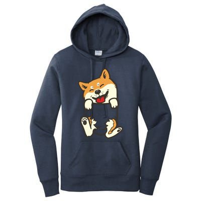 Pocket Shiba Inu Feet Cute Doge Akita Dog Lover Owner Gift Women's Pullover Hoodie