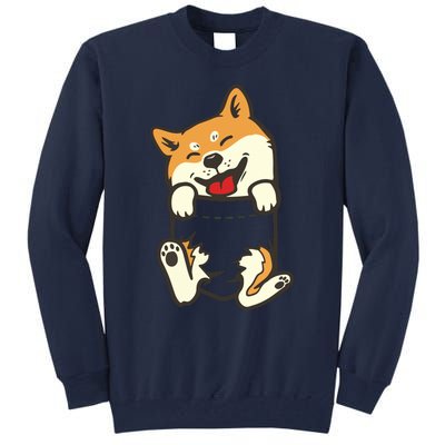 Pocket Shiba Inu Feet Cute Doge Akita Dog Lover Owner Gift Tall Sweatshirt